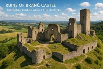 Zrúcanina hradu Branč s legendami o husitoch