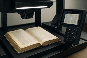 Digitalizované stránky počas skenovania v archíve