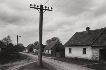 Elektrifikačný stĺp pri dedine