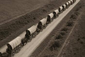 Kolóna vozov na hradskej ceste