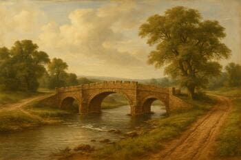 Starý most na brode kráľovskej cesty cez rieku