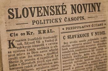 Dobové slovenské noviny vytlačené olovom