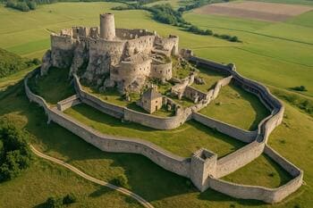 Spišský hrad s obrannými koridormi