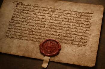 Stará listina s voskovou pečaťou