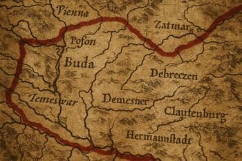 Stará mapa s vyznačenou hraničnou líniou