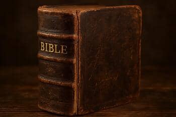 Staré vydanie Biblie v koženej väzbe