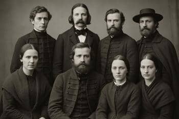 Portrét skupiny štúrovcov v dobových odevoch