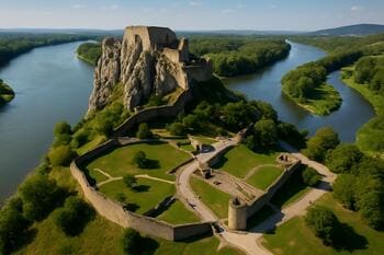 Hrad Devín nad sútokom riek s podhradím