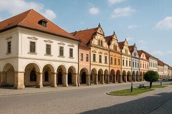 Levočské námestie s arkádami a renesančnými domami